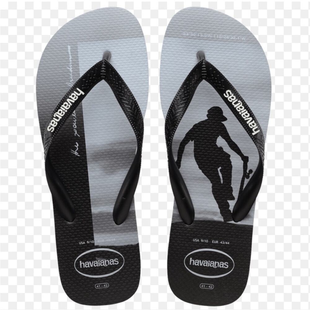 Havaianas Black & Gray Skateboard Silhouette Flip-Flops